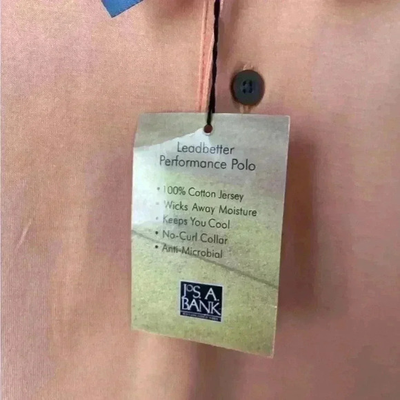 Jos. A Bank Leadbetter Gold NWT peach polo short Shirt SIZE Large - Picture 9 of 10